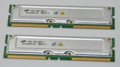 Samsung 128 MB RIMM 800 MHz RDRAM Memory (MR16R1624AF0CM8) LOT OF 2 - Изображение 1 из 2