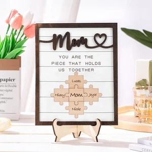 Personalized Mom Puzzle Piece Sign Gift, You are The Piece That Holds Us Togethe - Picture 1 of 7