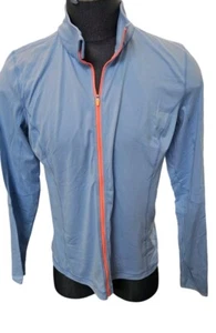 Lands End Womens Blue Pink Full Zip Long Sleeve Activewear Jacket Size XL - Picture 1 of 8