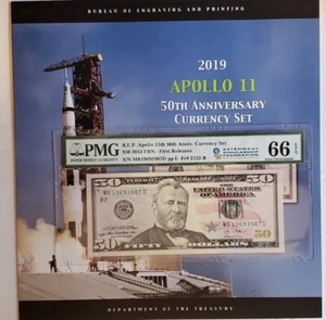 2019 Apollo 11 50th Anv Currency Set PMG 66 EPQ PMG ERROR 》read description《ap5 - Picture 1 of 7