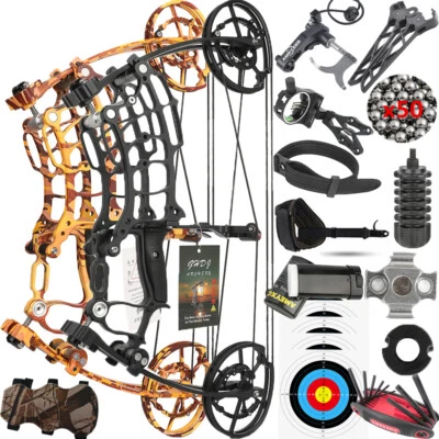 Compound Bow Short Axis 30-70lbs Dual-use Steel Ball Arrow Hunting Fishing RH LH - Image 1 of 4