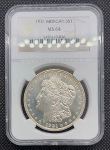 1921 $1 Morgan Silver Dollar NGC MS64 Looks Semi Proof Like PL - Picture 1 of 4