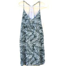 Lucca Couture Womens Size Small Green White Leaf Print Racerback V-neck Dress