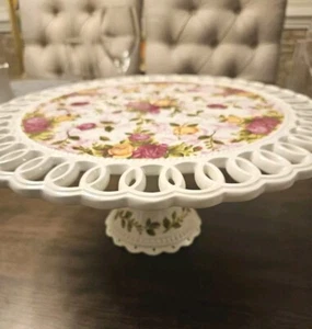 Royal Albert Old Country Roses Precioso Pedestal Perforado Pastel Plato/Soporte - Imagen 1 de 8
