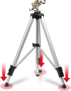 Impact Sprinkler on Adjustable Tripod Base, 360 Degree Large Area, Heavy Duty Ad - Picture 1 of 8