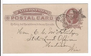 1886 Antigo WI star duplex cxl (Cole UNLISTED) to Madison WI on UX 8 PC, (a2927 - Picture 1 of 4