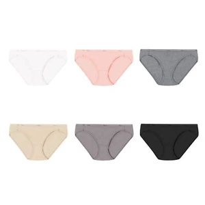 Paquete de 6 bragas de bikini de algodón Hanes No Ride Up para mujer ropa interior surtida - Imagen 1 de 4