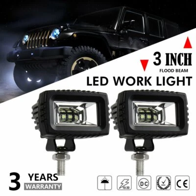 2X 3 pulgadas 80W LED Luz Cubo Barra Punto Vainas de Inundación para Conducir Niebla Offroad ATV UTV Foto 1 de 4