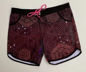 BILLABONG Womens 90s Brown Stretch Beach Surf Shorts Boardshorts Size 10 - Foto 1 di 7