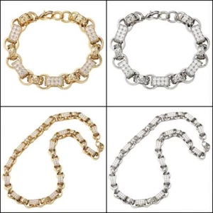 Gold and Silver Filled XXL Gypsy Link Ornate GF Belcher Chain Bracelet Men Women - Picture 1 of 8