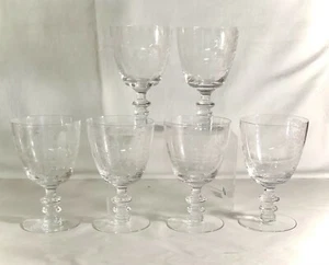 6 Fostoria Kristall Plymouth 5 1/2" Wasserkelche - Bild 1 von 2