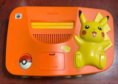 Sistema Consola Pokemon Pikachu Nintendo 64 Edición Naranja Amarillo N64 De Japón Foto 1 de 4