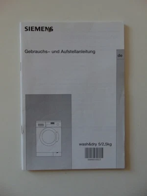 Vecchia lavatrice Siemens wash&dry WD12D420 manuale di istruzioni DIN A4 - Immagine 1 di 4
