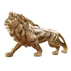 Resin Lion Model Statue Figurine Sturdy and Durable Animal Tabletop Ornament - Picture 1 of 26