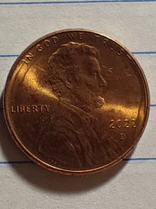 2022 D Lincoln Cent Misaligned Die Clash Circulated - Picture 1 of 7