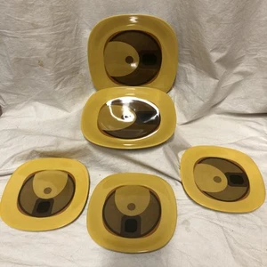 5 Mod Vintage BLOCK Langenthal Transition Evolution Plates = 3 Bread + 2 Salad - Picture 1 of 8
