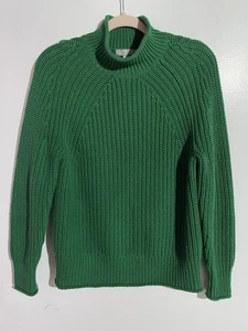 J Crew Relaxed Rollkragen Pullover Damen XS Grün Fischer Dick Preppy Chunky - Bild 1 von 9