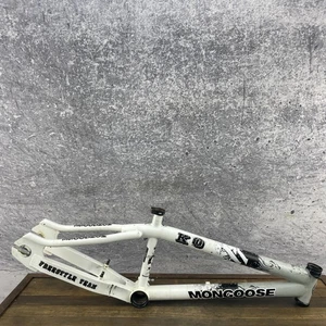 Cuadro de bicicleta BMX Mongoose KO Freestyle Team 20 pulgadas Mid School BMX blanco Maurice - Imagen 1 de 15