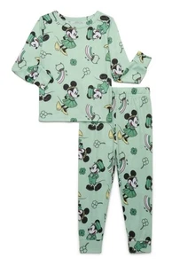 Mickey Mouse & Minnie Mouse 2 Piece Set Sleepwear Pajamas 3T Snug Fit - Picture 1 of 7