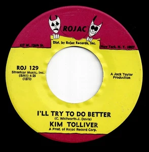 KIM TOLLIVER let them talk / i'll try to do better U.S. ROJAC 45rpm_1969 SOUL - Picture 1 of 2