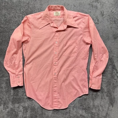 Camisa De Colección Arrow Kent Para Hombres 15.5-33 Rosa Grande Abotonada Decton Perma Hierro Años 70 Foto 1 de 4