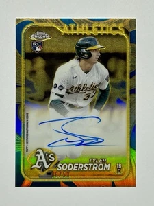 TYLER SODERSTROM 2024 TOPPS CHROME GILDED ROOKIE BLUE GOLD RC AUTO /50 - Picture 1 of 2