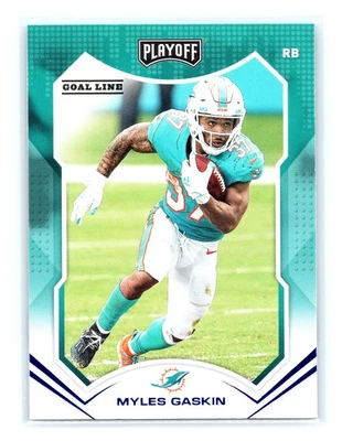 Panini Playoff Football 2021 #9 Myles Gaskin Goal Line Miami Dolphins Foto 1 de 2