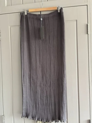 Windsmoor Grey Plisse Maxi Skirt Size S up to Size 12 Elastic Waist BNWT RRP £89 - Image 1 of 4
