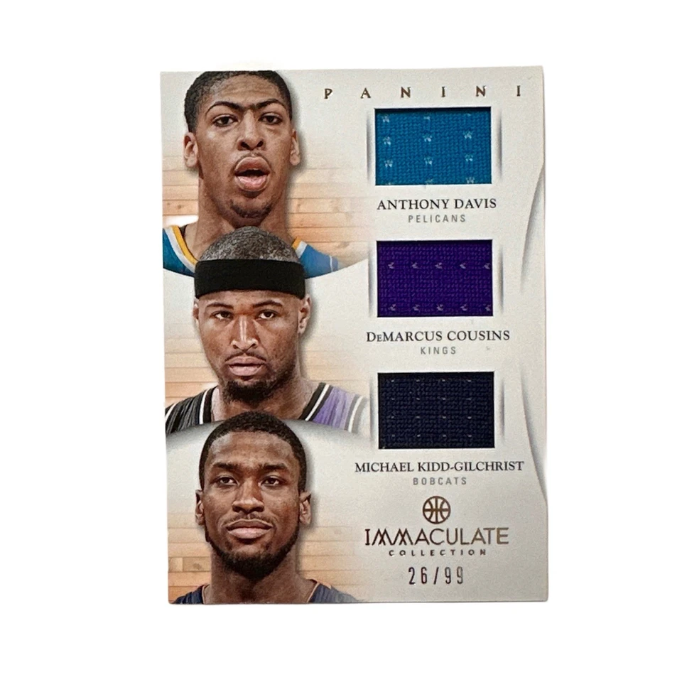 2012-13 Immaculate Anthony Davis Cousins Kidd-Gilchrist Triple Patch #/99 - Image 1 of 2
