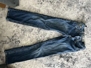 Ariat Boys Jeans Size 14 B5 Slim Blue Distressed Denim Youth - Picture 1 of 7