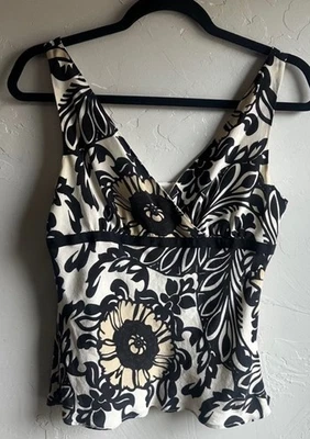 Ann Taylor Y2K Silk Empire Waist Bold Floral Print Babydoll Cut Sz 4 - Image 1 of 4