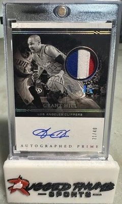Parche usado Panini Noir Grant Hill 2020-21 autografiado Prime Game automático/40 patio Foto 1 de 2