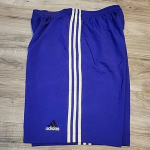 Vintage Adidas Mens Size XL Spell Out Striped Running Soccer Shorts Blue - Bild 1 von 11
