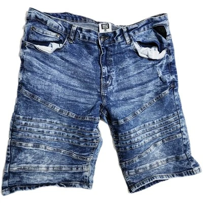 Pantalones Cortos Vaqueros Good Things Last 4 Ever Forever GTLF Para Hombres Azul Denim Talla 34 Foto 1 de 4