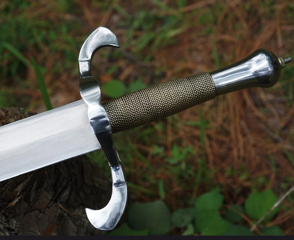 Espada vikinga de acero al carbono forjada a mano espada medieval afilada lista para la batalla + funda Foto 1 de 4