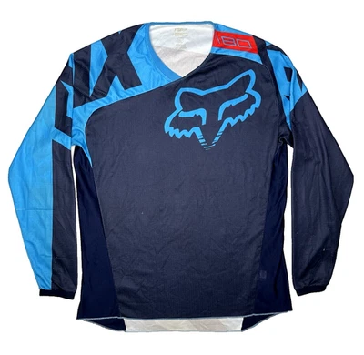 Camiseta de motocross Fox 180 Racing Logo para hombre azul manga larga talla L Foto 1 de 4