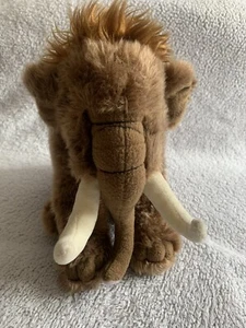 DOWMAN Soft Touch Sitting Woolly Mammoth Brown Cuddly Soft Toy Plush 25cm 10” - Picture 1 of 10