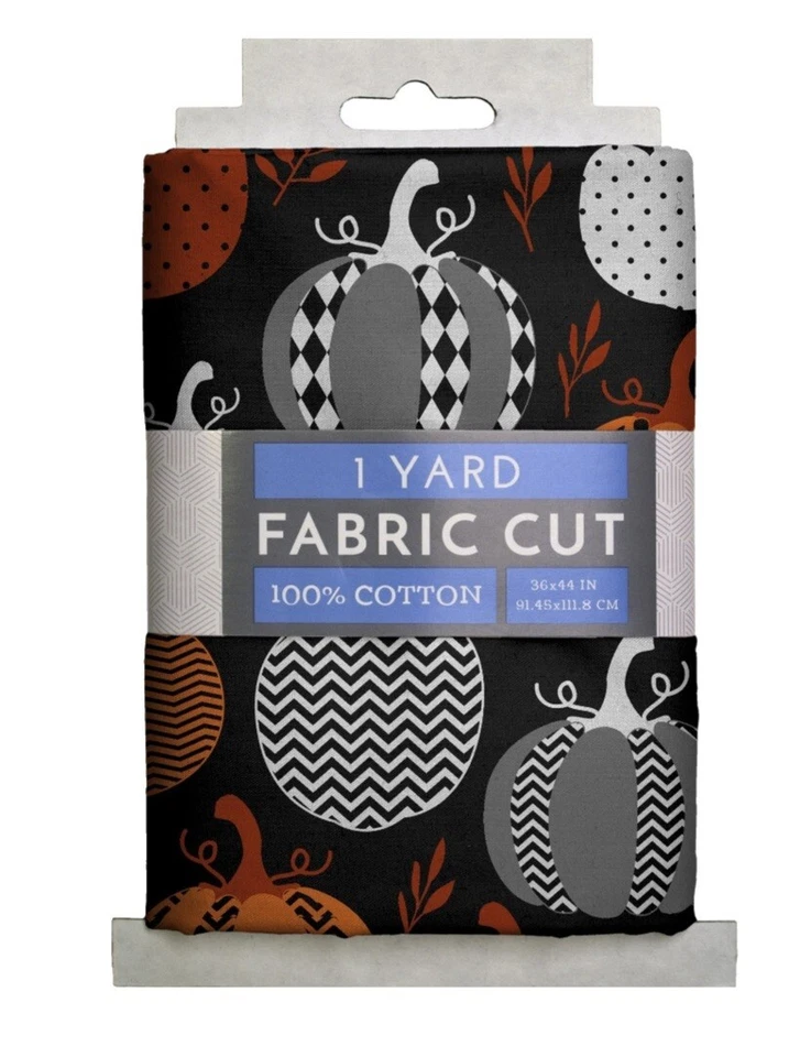 Decorated Pumpkins Seasonal Fabric Pre-cut 1 Yard 100 Cotton