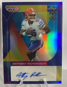 2023 Leaf Vivid Anthony Richardson Auto Blue Prismatic 6/7 Colts Gators BA-AR2