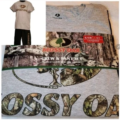 Mossy Oak 休闲服船员和裤子套装 S 码全新带标签 — 第 1/4 张图片