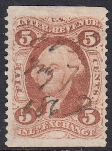 U.S. R27b Inland Exchange (SCV$6,75+) parte imperforata. XF grandi margini, 1863 - Foto 1 di 1