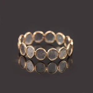 925 Sterling Silver Natural Diamond Band Wedding Ring - Picture 1 of 7