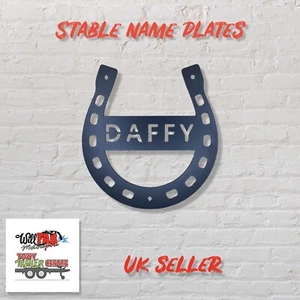 Horseshoe Stable Name Plate Metal Wall Art Custom Name Plate Personalised - Picture 1 of 3