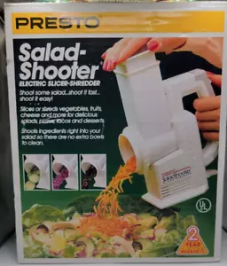 VINTAGE PRESTO SALAD-SHOOTER ELECTRIC SLICER SHREDDER MODEL 02910 UNTOUCHED NEW! - Picture 1 of 12