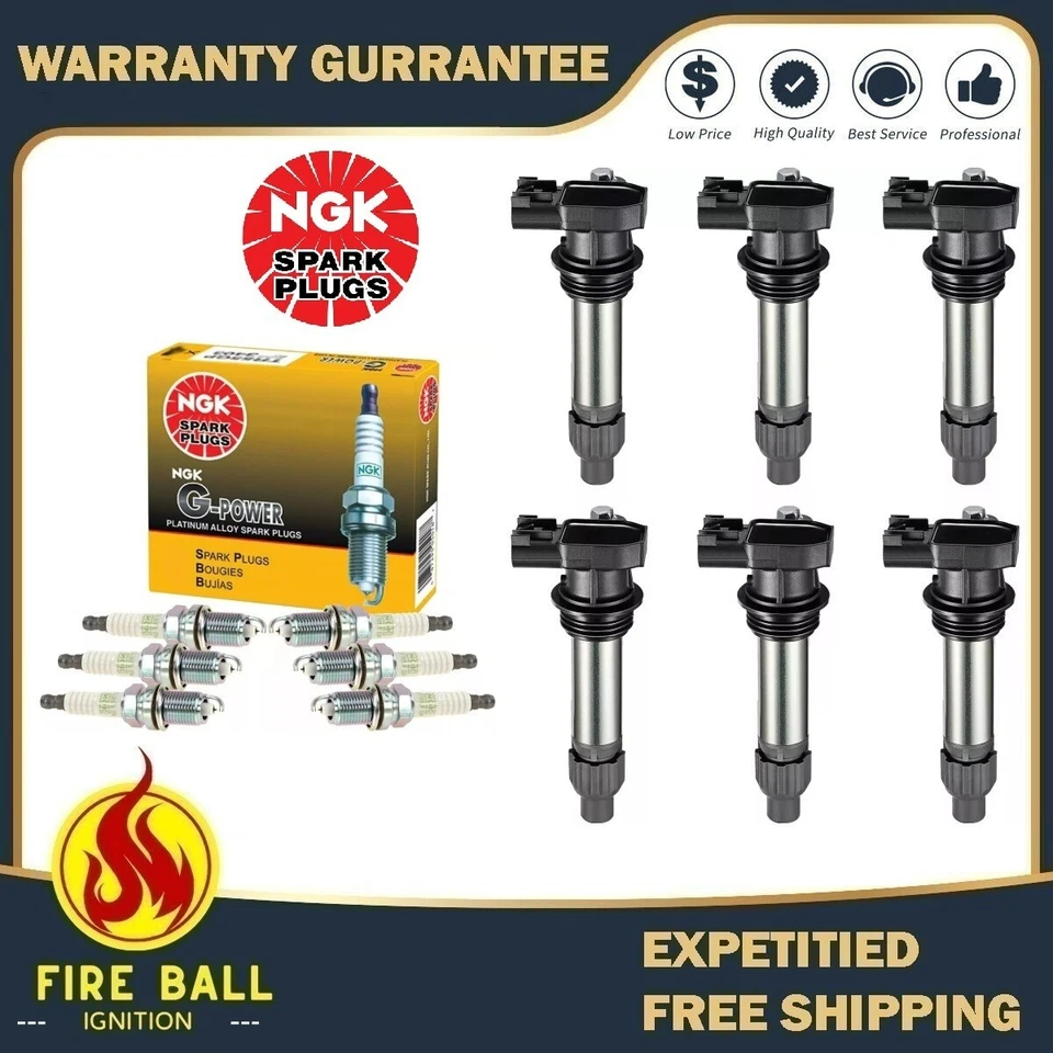 6X Bobina de encendido y 6X Bujía OEM para Chevy Traverse Cadillac GMC Buick Foto 1 de 4