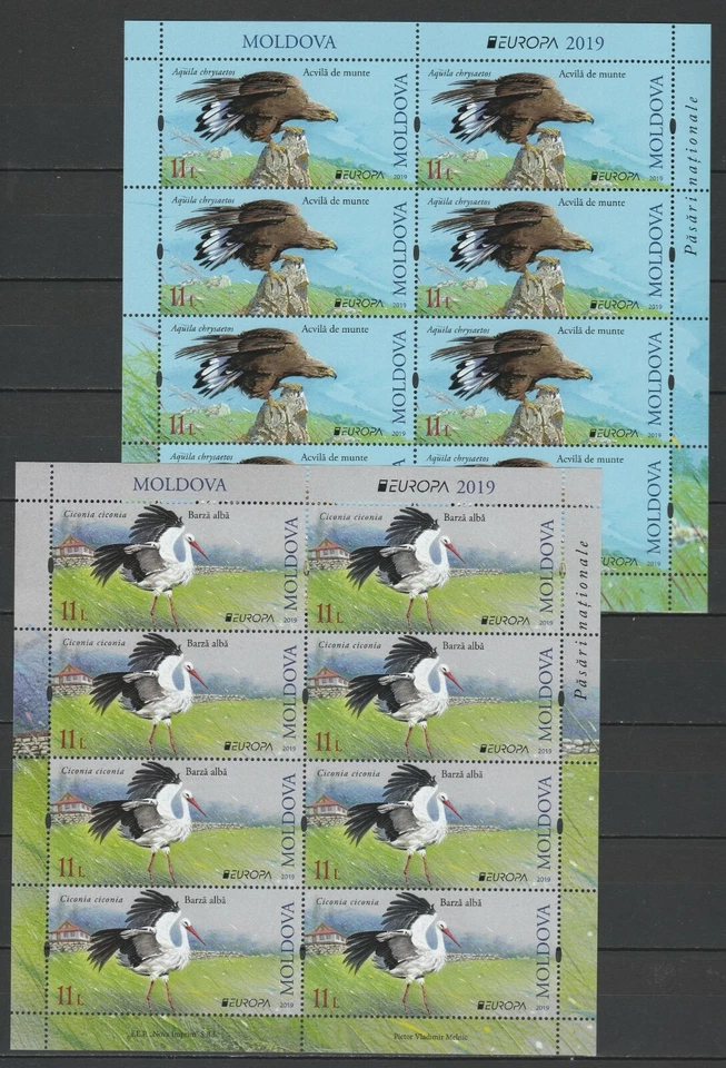 Moldavia 2019 CEPT Europa Birds MNH hojas completas Foto 1 de 1