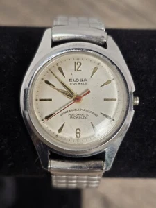 Eloga 17 Jewels Automatic Incabloc Men's Wristwatch WORKS Vintage - Picture 1 of 5
