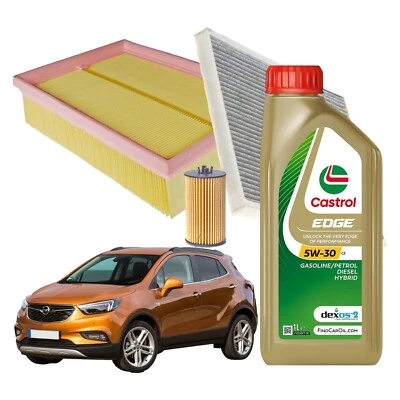 MISTI Kit Tagliando 3 Filtri Opel Mokka X 1.6 Cdti Da 01/2015 + 5lt Castrol 5w30 C3