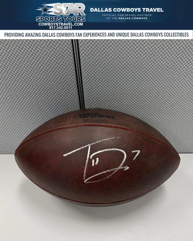 TREVON DIGGS AUTOGRAPHED DALLAS COWBOYS BLUE STAR GAME USED BALL Cover
