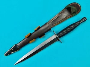 Vintage British English Fairbairn Sykes Stiletto Fighting Knife Dagger w/ Sheath - Picture 1 of 23